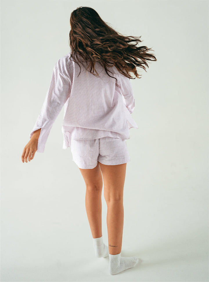 ONCE CAMISA RESORT RAYAS LARGA - ALMOND