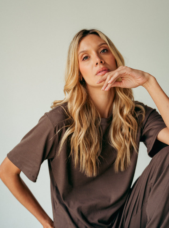 ONCE COZY RIB SET - MOCCA