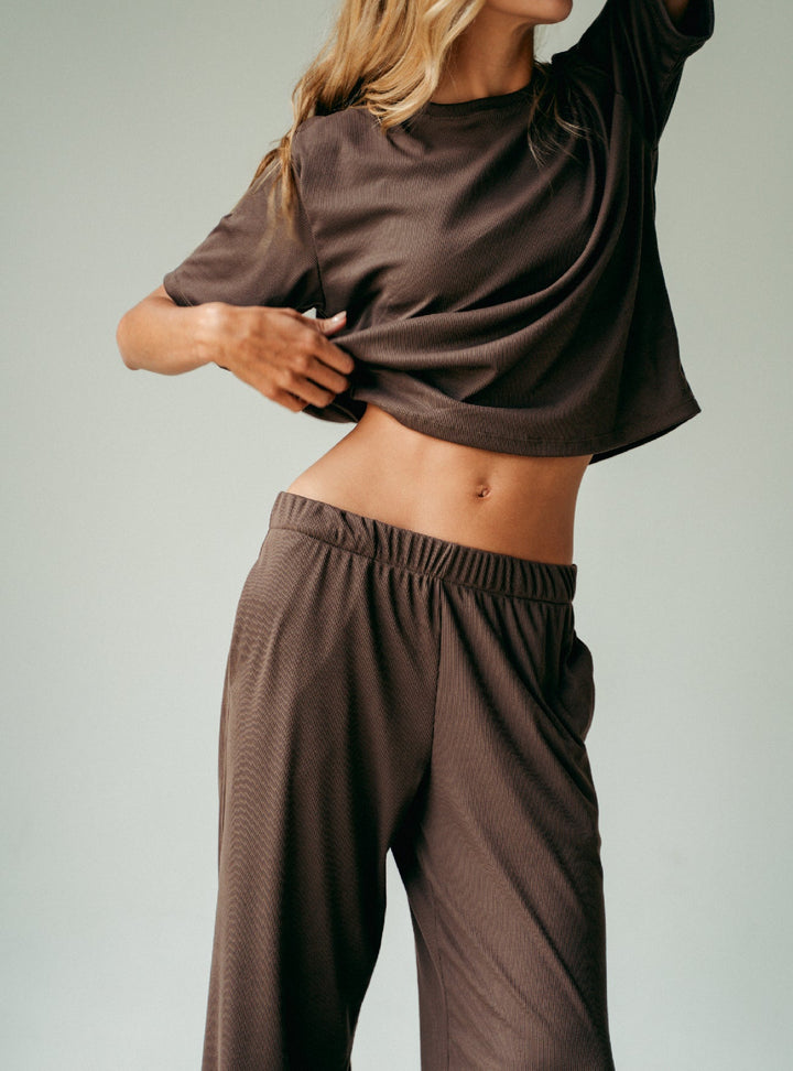 ONCE COZY RIB SET - MOCCA