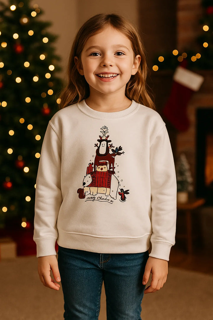 SIELA BUZO NAVIDAD NIÑO ALGODÓN BLANCO
