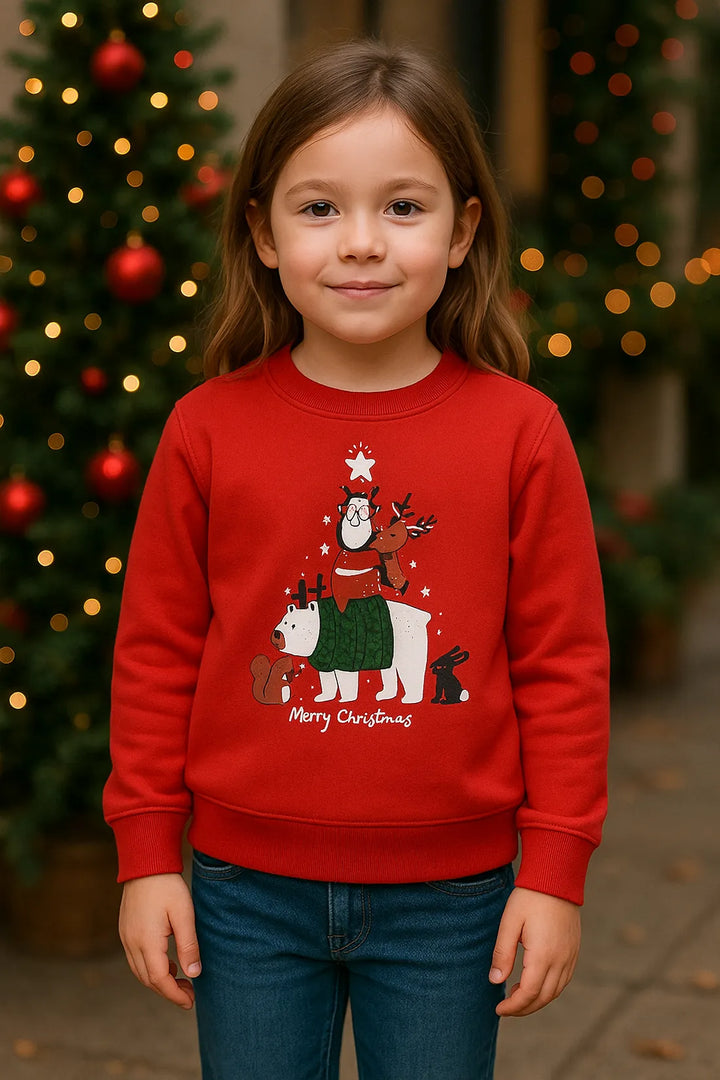 SIELA BUZO NAVIDAD NIÑO ALGODÓN ROJO