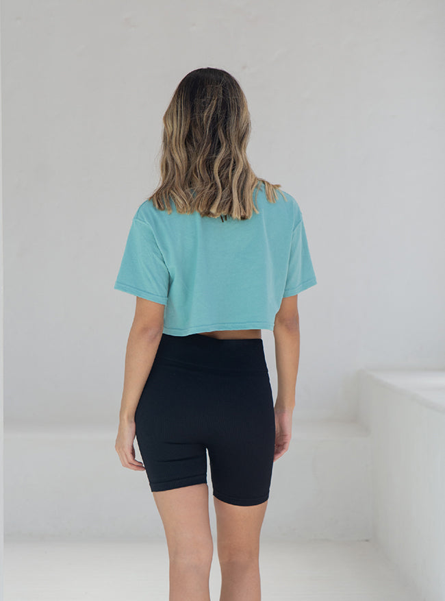 ONCE T-SHIRT CROP BLUE SURF