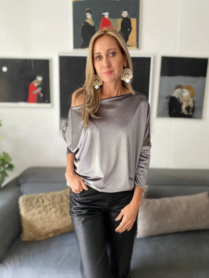 TOP BAT VELVET GRIS
