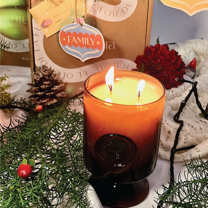 HILALMA VELA ARTESANAL 280 GRAMOS CARAMELO DE NAVIDAD