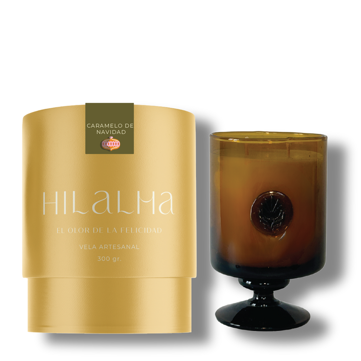HILALMA VELA ARTESANAL 280 GRAMOS CARAMELO DE NAVIDAD