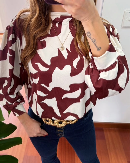 COMPLICITY 161 BLUSA MARCE TERRACOTA