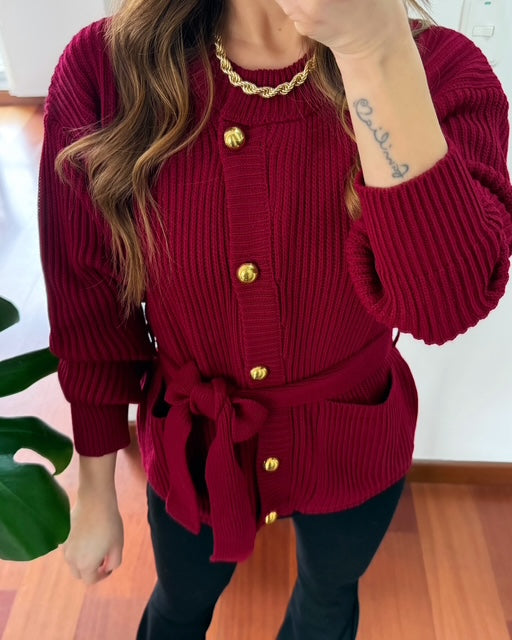 COMPLICITY 156 CARDIGAN AMOUR VINOTINTO