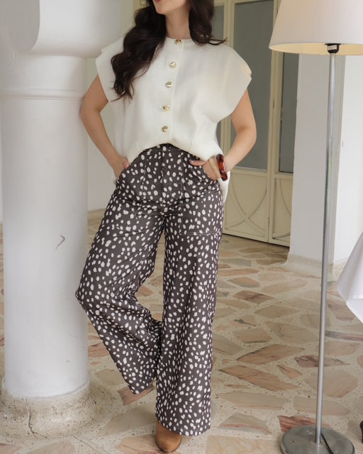 COMPLICITY 242 PANTALON BAMBI MANCHAS CAFE TS