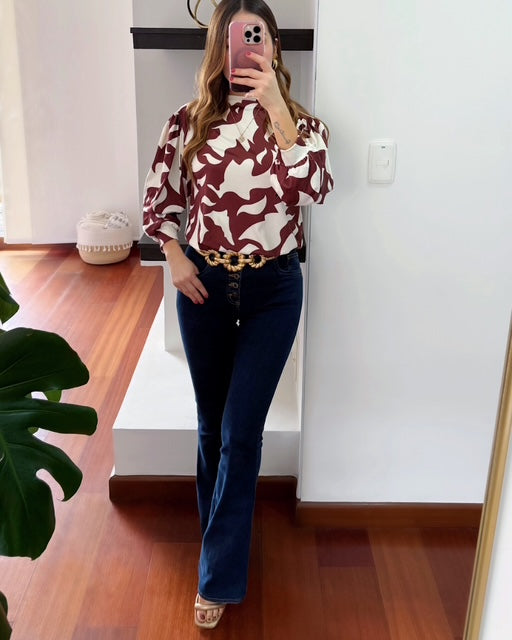 COMPLICITY 161 BLUSA MARCE TERRACOTA