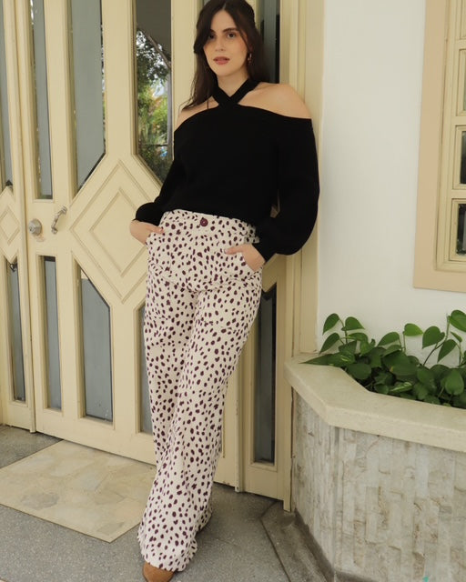 COMPLICITY 242 PANTALON BAMBI MANCHAS CAFE TS