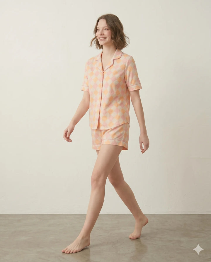 SIELA SHORT CAMISA SEDA ROMBOS